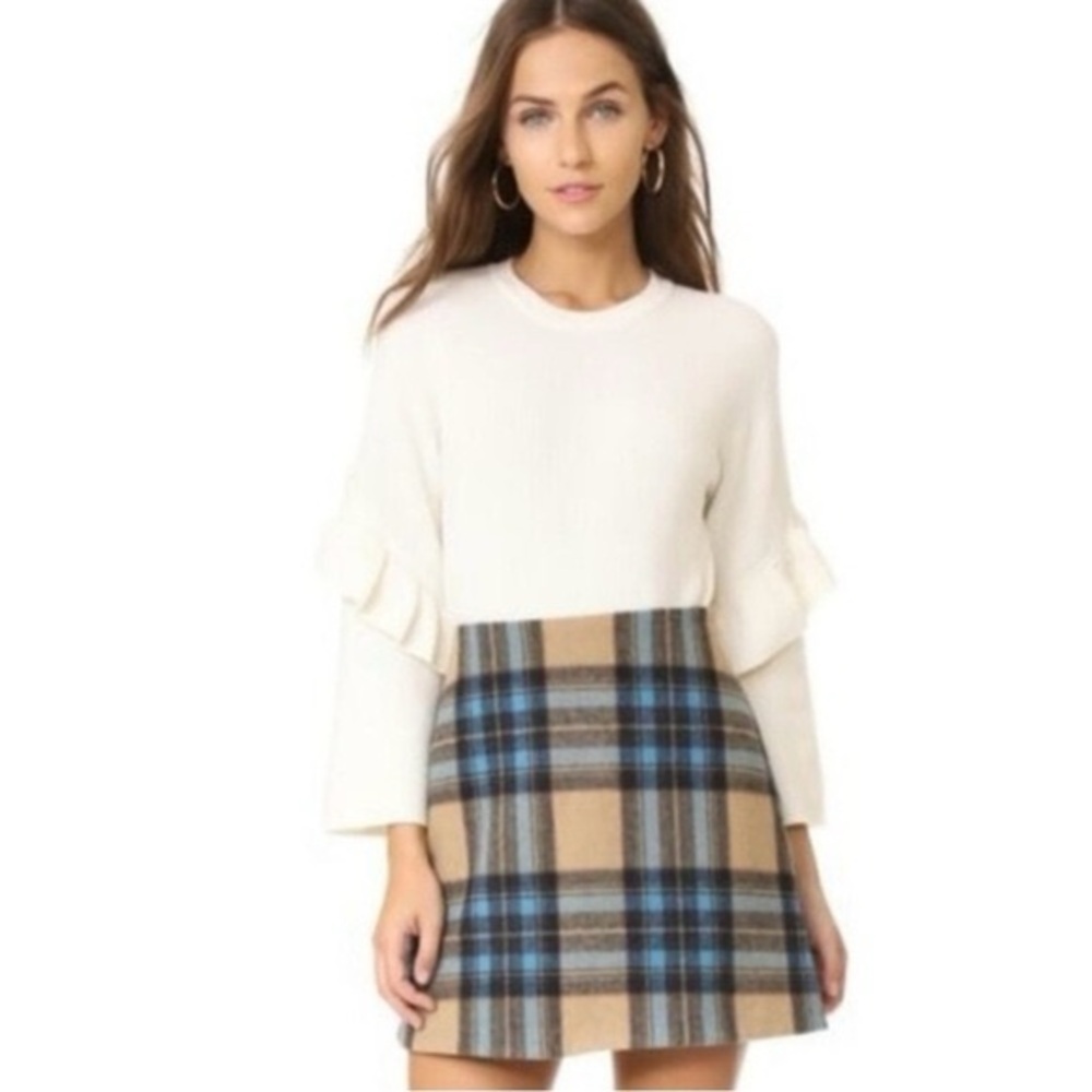 Tory Burch Ashley Ruffled Bell Sleeves Pullover Sweater size small